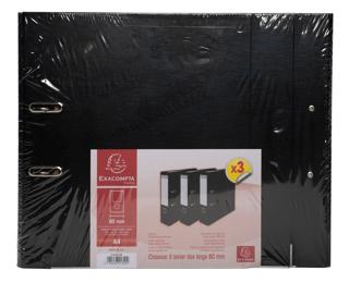 PremTouch Lever Arch Files S75mm A4+ PP Pack of 3 - Black