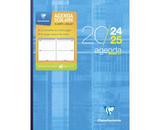 Agenda When 17 16 x 22 cm Semainier Août 2024 à Juillet 2025 - Bleu