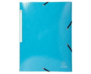 Chemise à élastiques 3 rabats Maxi capacity carte lustrée pelliculée 425gm2 Iderama A4 - Bleu clair