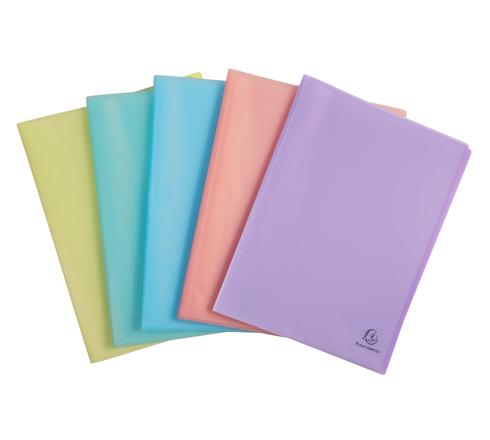 Sichtmappe A4 aus mittelfestem Polypropylen, 20 Hüllen, Chromaline Pastell - Farben sortiert