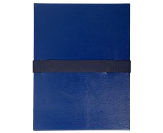 Mappe mit dehnbarem Rücken balacron sans rabat Gürtel mit Klettverschluss - 24x32cm - Dunkelblau