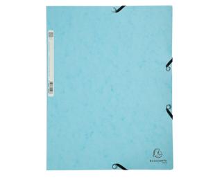 Cartella 3 lembi con elastici cartoncino lustré 400g/mq Aquarel - A4 - Blu pastello