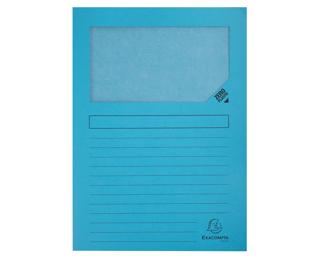 Pack of 100 window folders SUPER 160gsm - 22x31cm - Bright blue