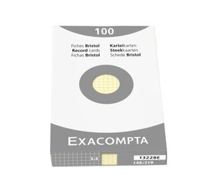 Étui de 100 fiches - bristol quadrillé 5x5 non perforé 148x210mm - Jaune