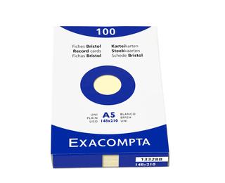 Étui de 100 fiches - bristol uni non perforé 148x210mm 