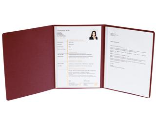 Chemise de candidature en carte - 2 glissières Serodo - pour format A4 - Bordeaux