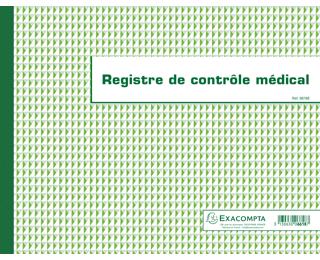 Piqûre 24x32cm - Registre de Contrôle médical - folioté - 60 pages