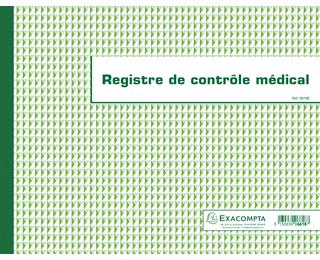 Piqûre 24x32cm - Registre de Contrôle médical - folioté - 60 pages