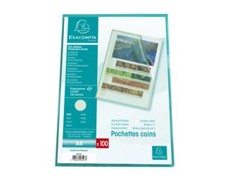 Sachet 100 pochettes polypropylène grainé 12/100e - A4 - Vert