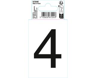 Autocollant PVC adhésif antidérapant chiffre 4 - Noir