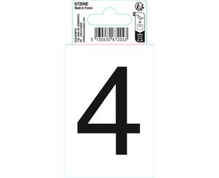 Autocollant PVC adhésif antidérapant chiffre 4 - Noir