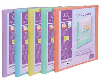 Classeur 2 anneaux 15mm polypropylène Kreacover Pastel - A4 - Couleurs assorties