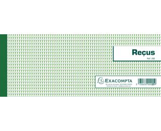 Carnet à souche "Reçus" 50 feuillets - Format horizontal 10,5x27cm