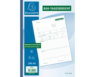 Bau-Tagesbericht, DIN A4 3x40 Blatt 