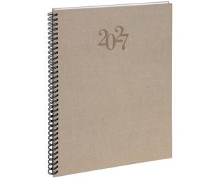 Agenda de bureau Consultations 29S spiralé Forever recyclé 29,7 x 21 cm Semainier Janvier à Décembre 2026 - Lin