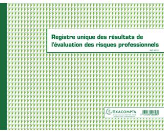 Piqûre 24x32cm - Registre unique des résultats de l'évaluation des risques professionnels - 60 pages