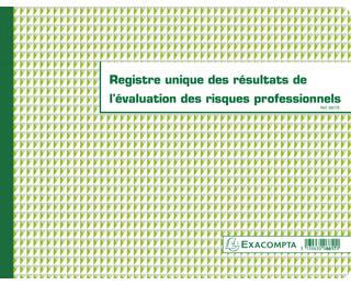 Piqûre 24x32cm - Registre unique des résultats de l'évaluation des risques professionnels - 60 pages