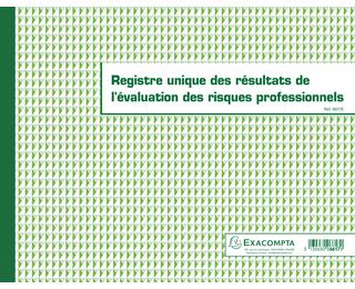 Piqûre 24x32cm - Registre unique des résultats de l'évaluation des risques professionnels - 60 pages