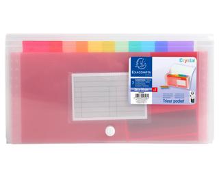 Fächermappe mit Griff und 7 farbigen Fächern Crystal, 260x140 mm