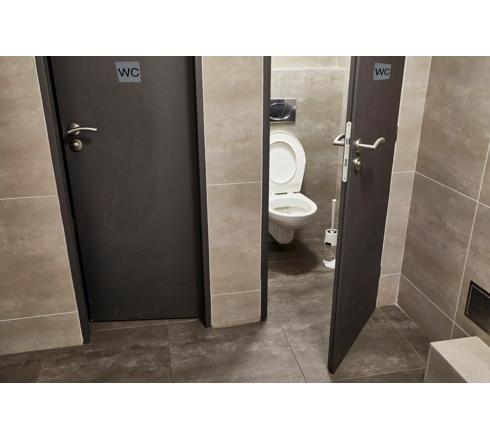 LEIASA Panneau Adhésif WC Aluminium Ø100mm - Signalisation Toilettes Salle De Bain