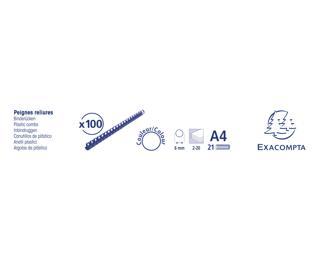 Doos van 100 plastic spiraal inbindruggen 6 mm - A4 - Zwart