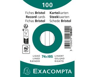 Pak 100 steekkaarten in folie - bristol gelijnd niet geperforeerd 100x150mm74x105mm 