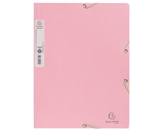 Chemises à élastiques 3 rabats carte recyclée 400g/m2 AutentiK - Rose candy