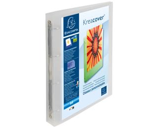 Kreacover PP Rigid Chromaline Ring Binder, A4 Maxi, 4O Rings 30mm - Frosted