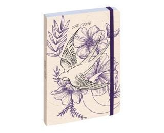 Agenda Forum Work & After Floral 10 x 15 cm Journalier Août 2025 à Juillet 2026 - Violet