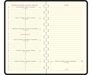 Recharge Agenda de poche Espace 16S spiralé 9 x 16 cm Semainier Janvier à Décembre 2026