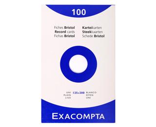 Pk 100 Exa Record Cards 125/200 White 