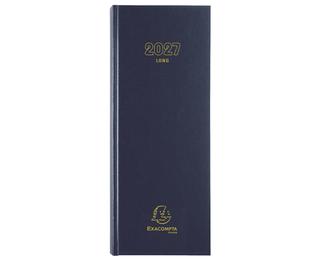 Agenda de bureau Long Euro et cents 13,5 x 32,1 cm Journalier Janvier à Décembre 2027 - Coloris aléatoire