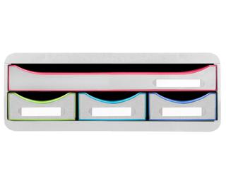 Module de classement Toolbox 4 tiroirs Black Office - Blanc/arlequin