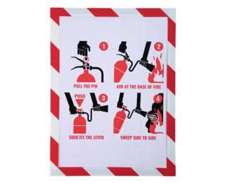 Exacompta Fire Safety Magnetic Display Sign Frame (A4) - White/red