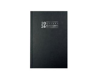 Agenda de bureau Carré Euro et cents 13,5 x 21 cm Journalier Janvier à décembre 2026 - Noir