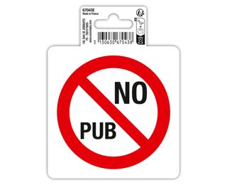 Panneau PVC adhésif antidérapant No pub 10 cm - Rouge