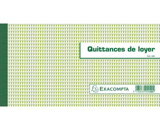 Carnet à souche Quittances de loyer 50 feuillets - Format horizontal de la quittance 13x18,5 cm