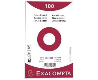 Pk100 record cards 125x200 dots white - White