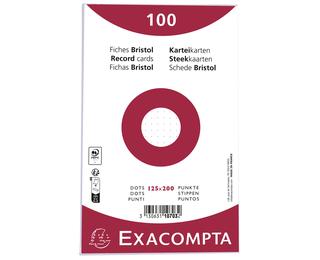 Pak 100 steekkaarten onder film - bristol karton dots niet geperforeerd - 125x200mm - Wit