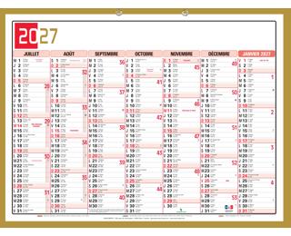 Calendrier Tricolore Neutre 55 x 40,5 cm Semestriel 2027