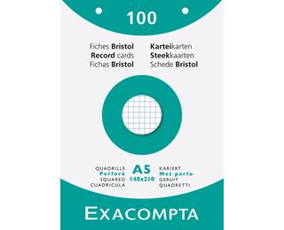 Pk 100 Exa Record Cards 148/200 Sq White 