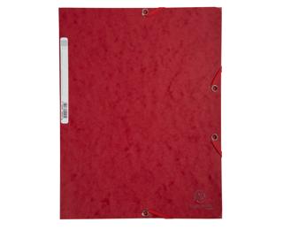Chemise 3 rabats à élastiques carte lustrée 400g/m2 - A4 - Cerise