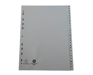 Indices recycled PP A4 26Pt A-Z Grey