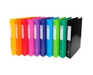 Ringbücher aus kaschiertem Karton, 4 Ringe 30mm, Rücken 40mm, 32x26cm für DIN A4, Kollektion Iderama, Farben sortiert