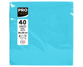 40 Micro-Embossed Wadding Napkins 38x38 - Azure