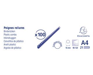 Conf.100 pettini per rilegatura 16mm A4