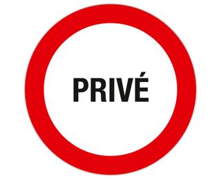 Panneau polypropylène non adhésif Privé 20 cm - Rouge