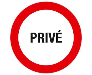 Panneau polypropylène non adhésif Privé 20 cm - Rouge