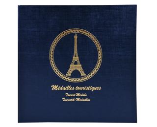 Classeur de collection pour 100 médailles souvenirs - 24,5x25 cm - Bleu marine