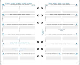 Recharge pour organiseur Exatime 17 - Semainier Janvier à Décembre 2026